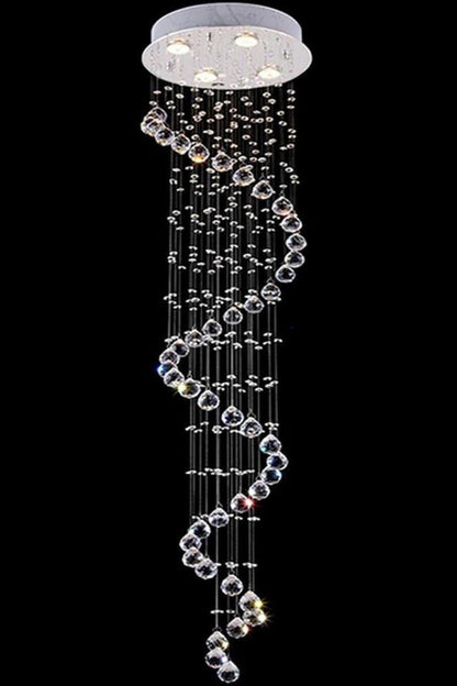 Spiral Raindrop Crystal Chandelier - morylighting