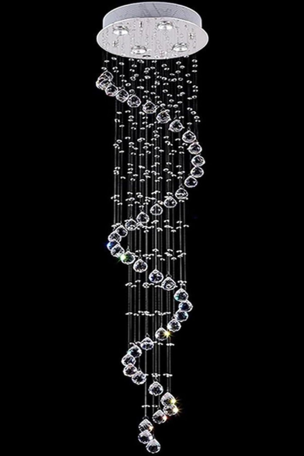 Spiral Raindrop Crystal Chandelier - morylighting