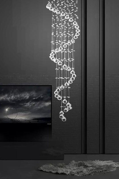 Spiral Raindrop Crystal Chandelier - morylighting