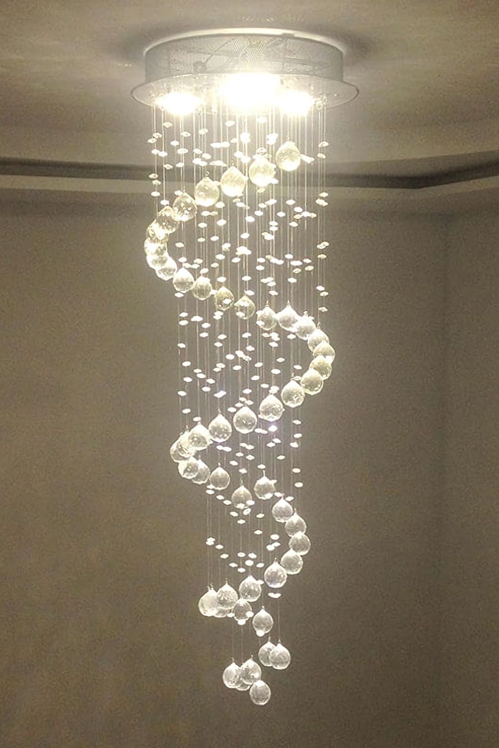 Spiral Raindrop Crystal Chandelier - morylighting