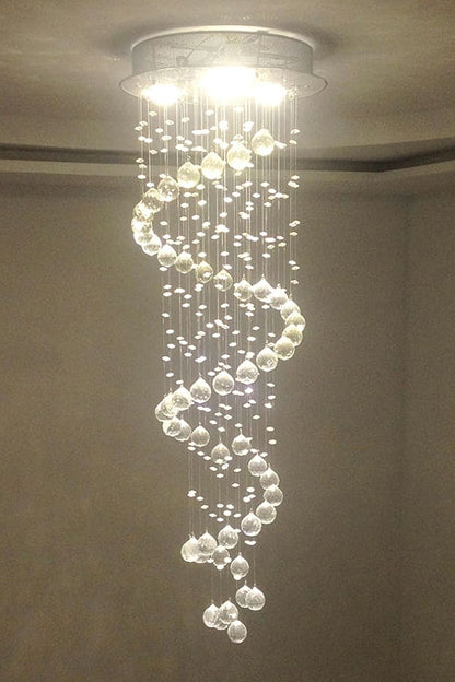 Spiral Raindrop Crystal Chandelier - morylighting