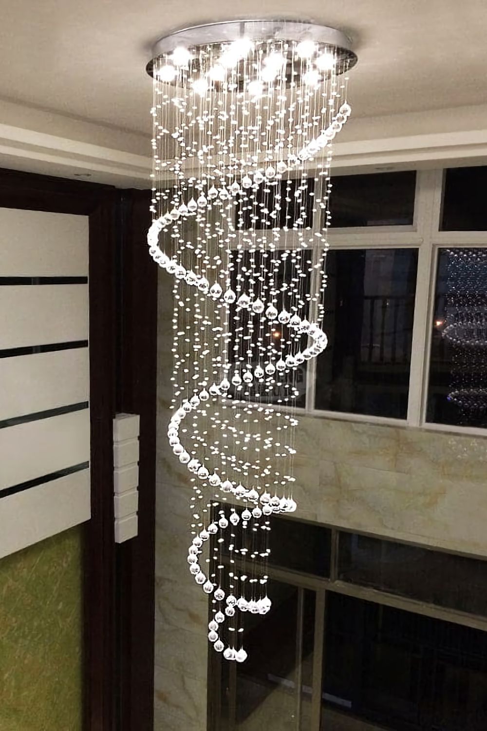 Spiral Raindrop Crystal Chandelier - morylighting