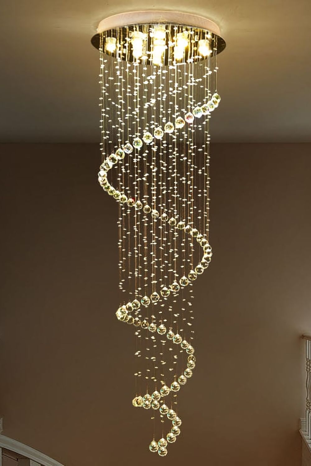 Spiral Raindrop Crystal Chandelier - morylighting