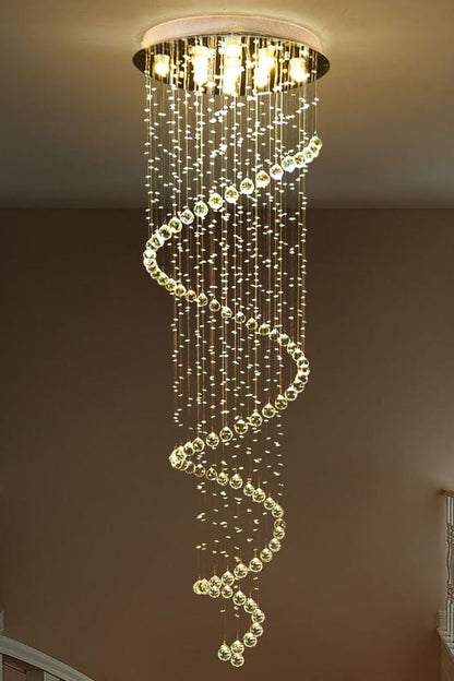 Spiral Raindrop Crystal Chandelier - morylighting