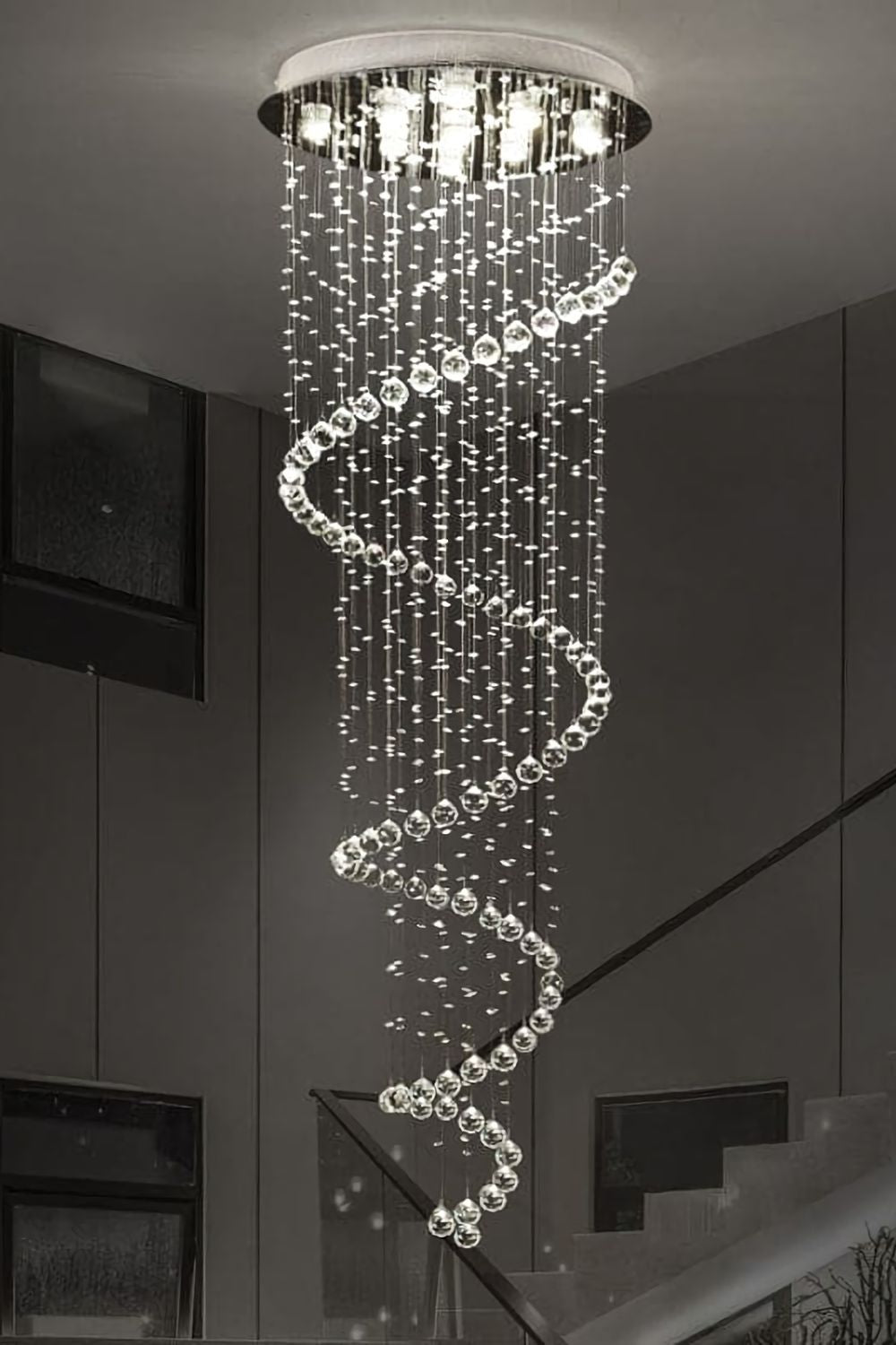 Spiral Raindrop Crystal Chandelier - morylighting