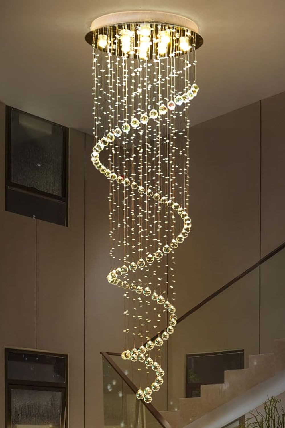 Spiral Raindrop Crystal Chandelier - morylighting