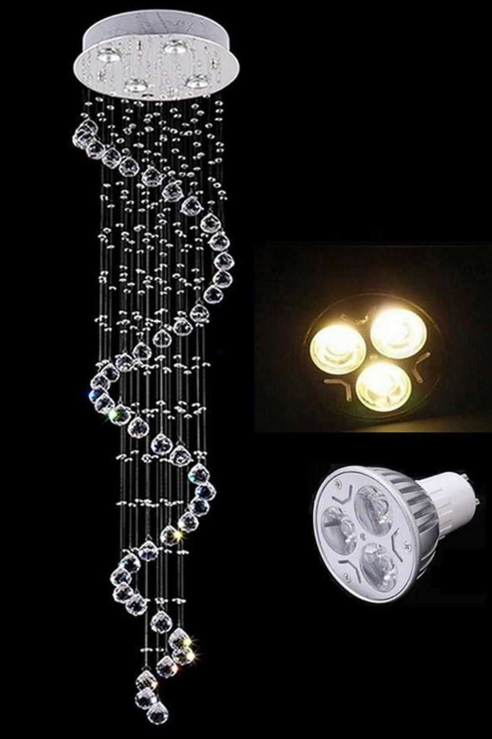 Spiral Raindrop Crystal Chandelier - morylighting