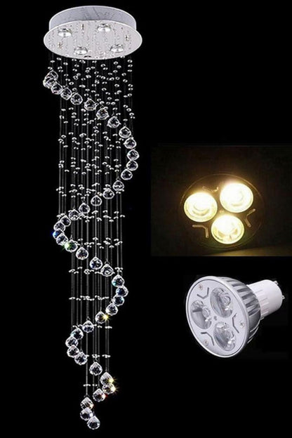 Spiral Raindrop Crystal Chandelier - morylighting
