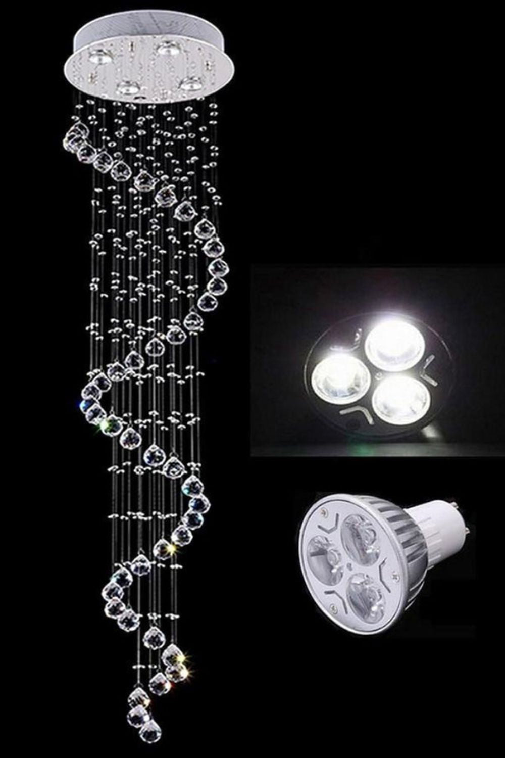Spiral Raindrop Crystal Chandelier - morylighting