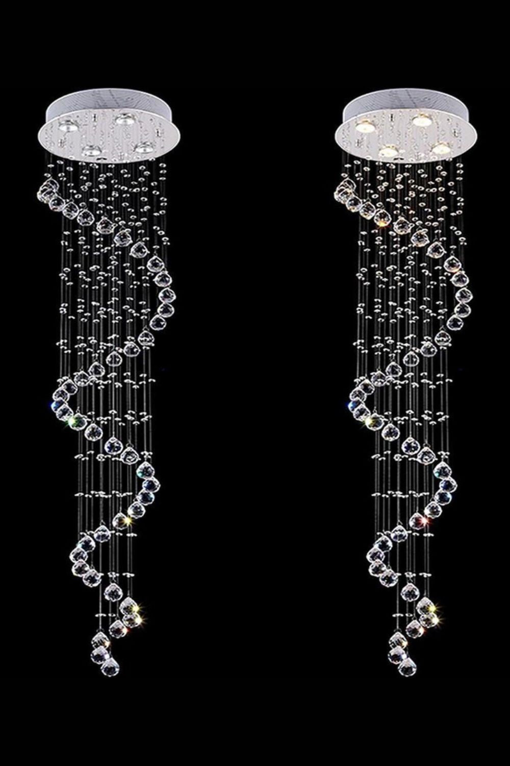 Spiral Raindrop Crystal Chandelier - morylighting