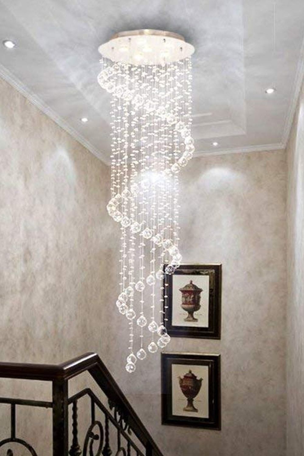 Spiral Raindrop Crystal Chandelier - morylighting