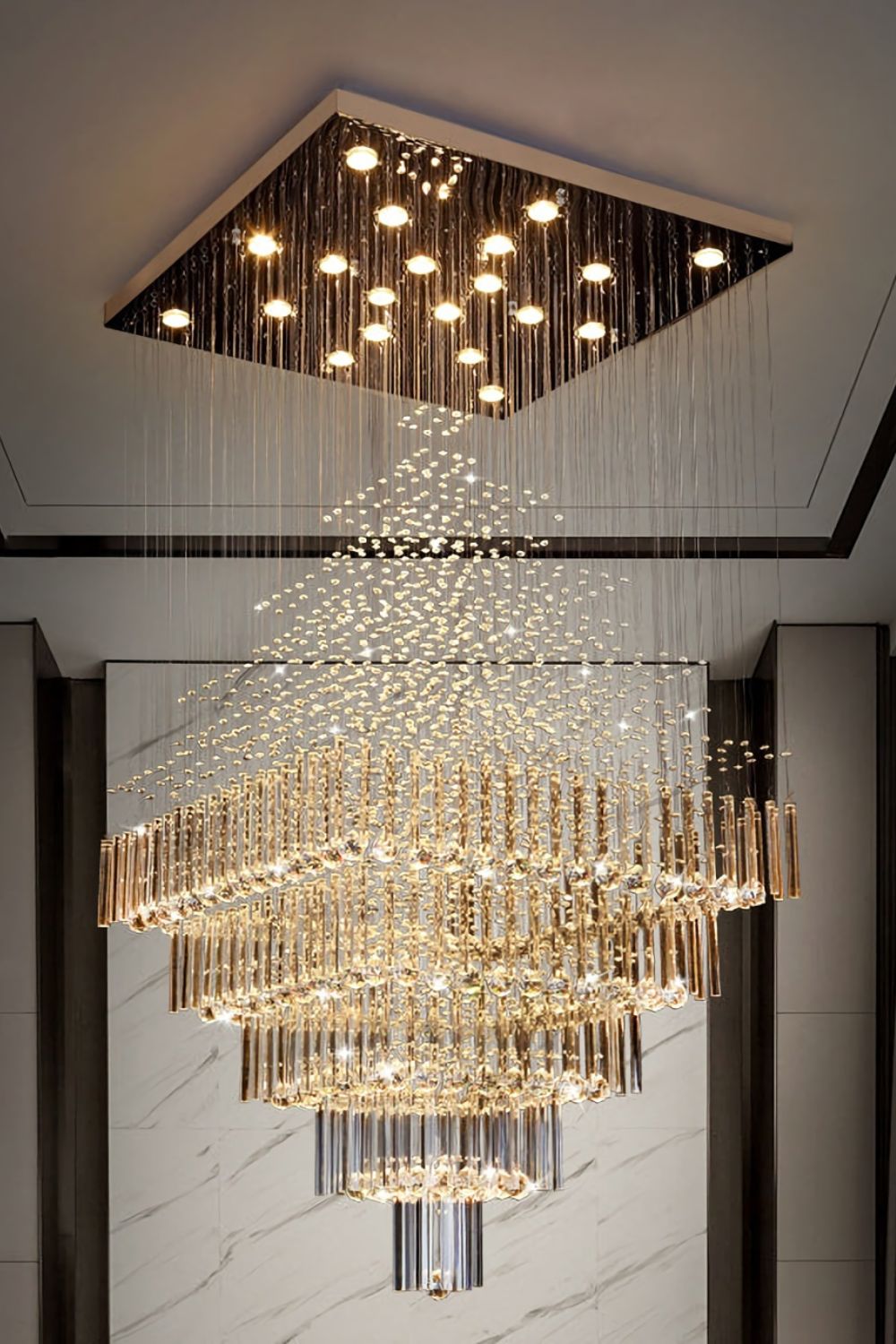 Square Crystal Chandelier - morylighting