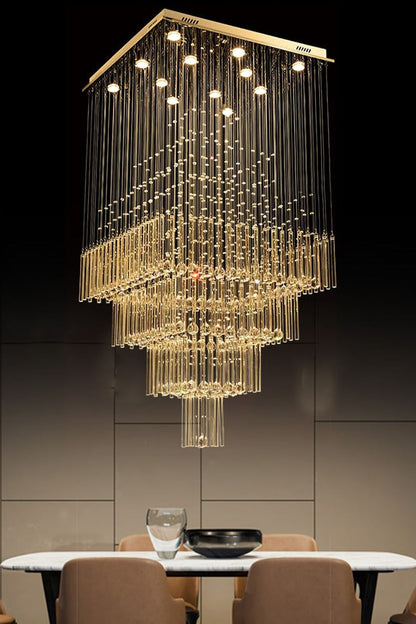 Square Crystal Chandelier - morylighting