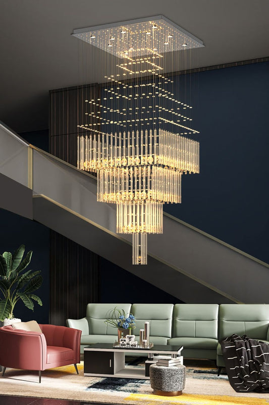 Square Crystal Chandelier - morylighting