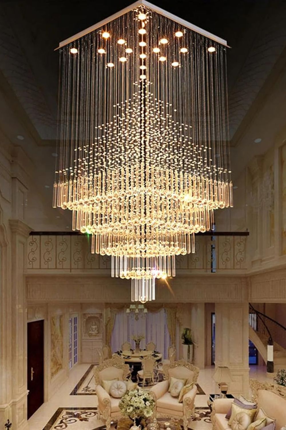 Square Crystal Chandelier - morylighting