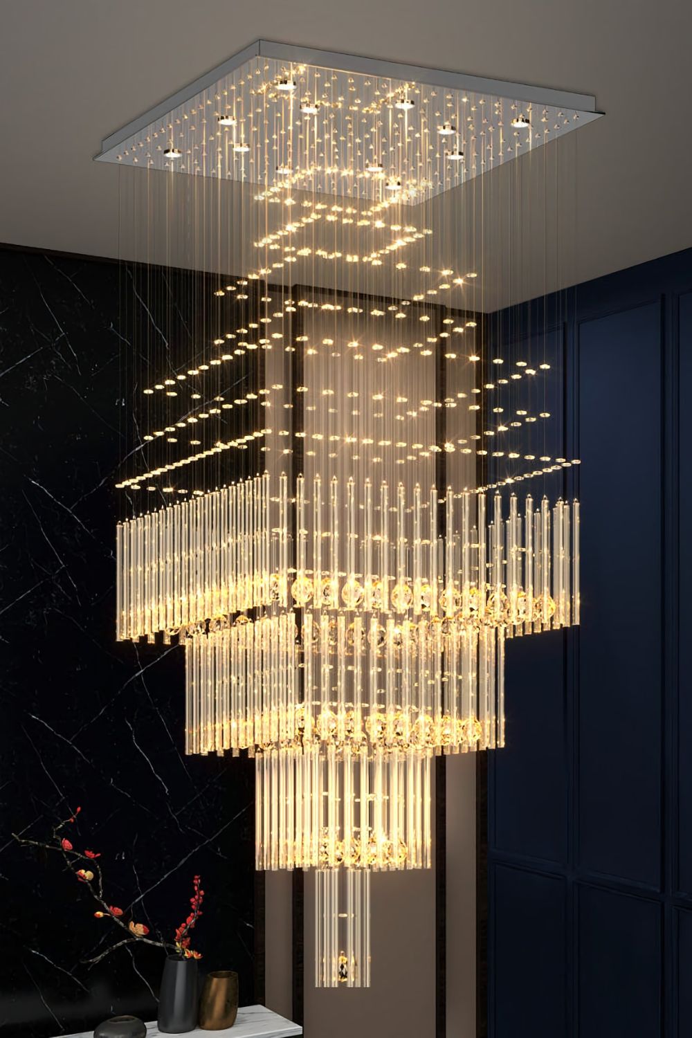 Square Crystal Chandelier - morylighting