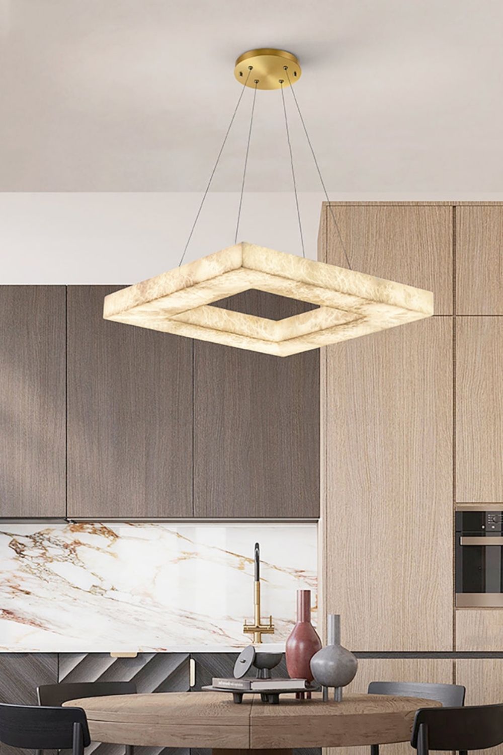 Oval Anita Alabaster Chandelier - view 2 | morylighting