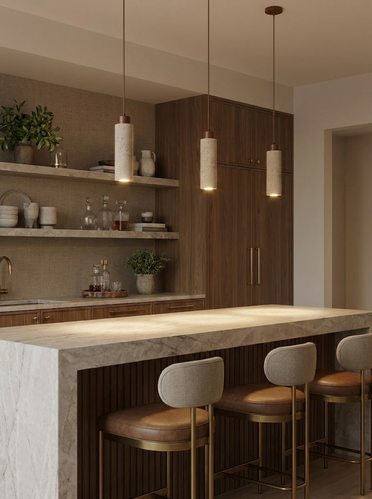 Stone Cylinder Pendant Light - view 7 | morylighting