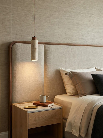 Stone Cylinder Pendant Light - view 2 | morylighting