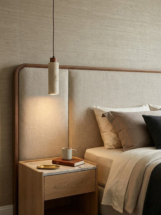 Stone Cylinder Pendant Light - view 2 | morylighting