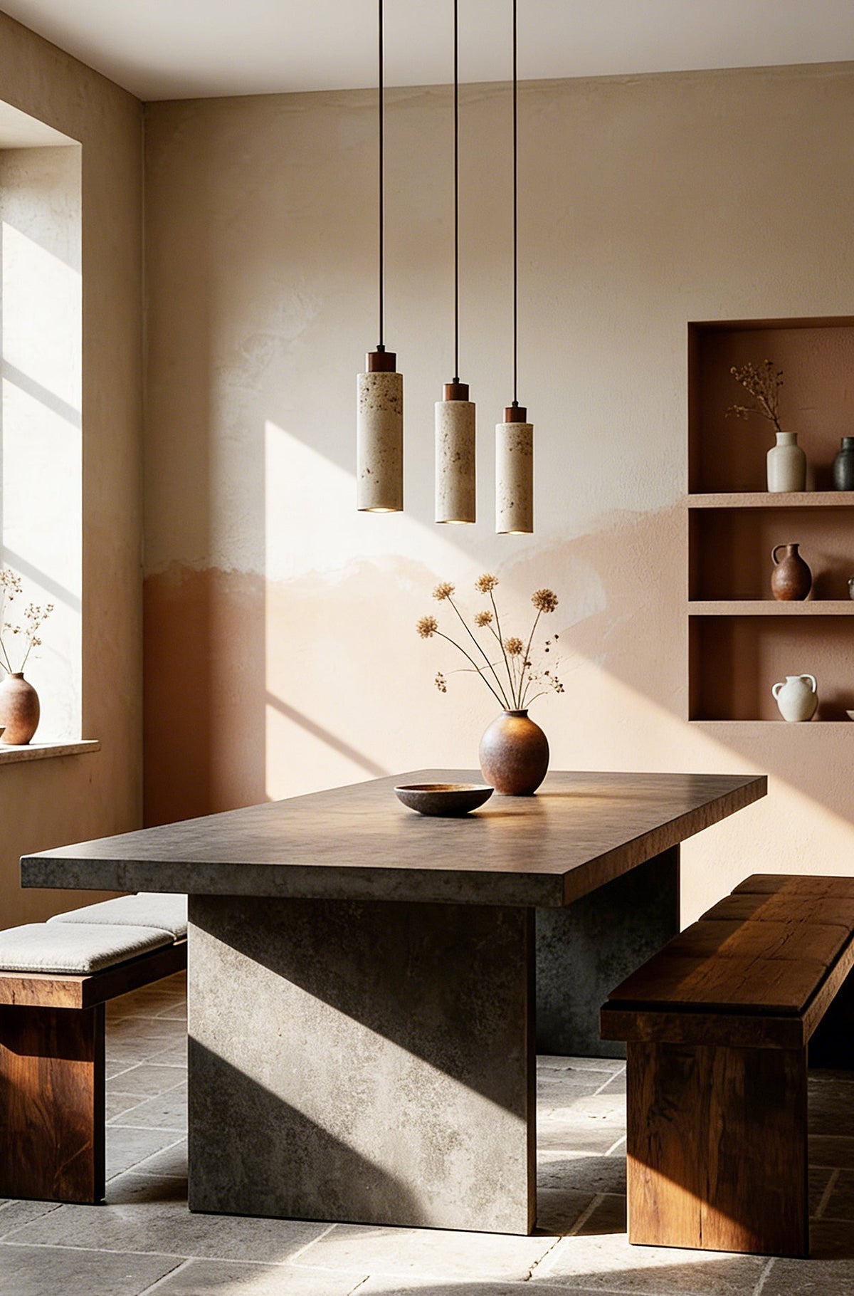 Stone Cylinder Pendant Light - view 4 | morylighting