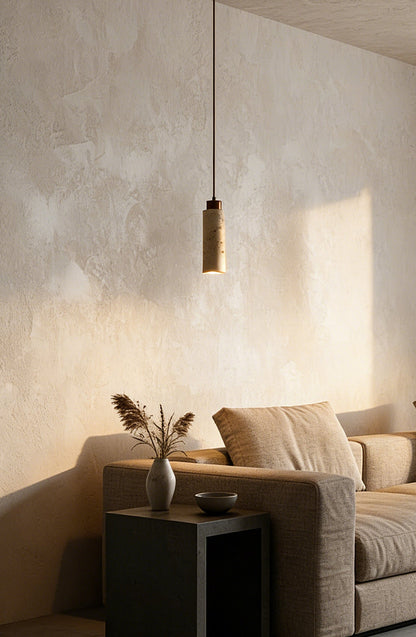 Stone Cylinder Pendant Light - view 3 | morylighting