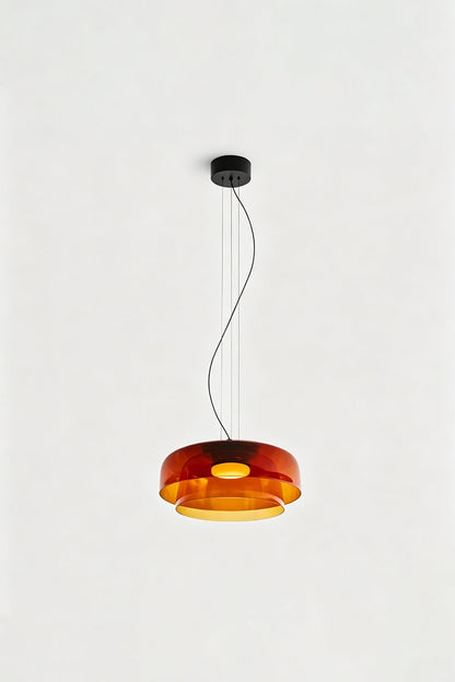 Stratum Layered Glass Pendant Light | Glass, Metal | Full view of the light sage  layered glass pendant variant | Isolated product shot | vexa lamps