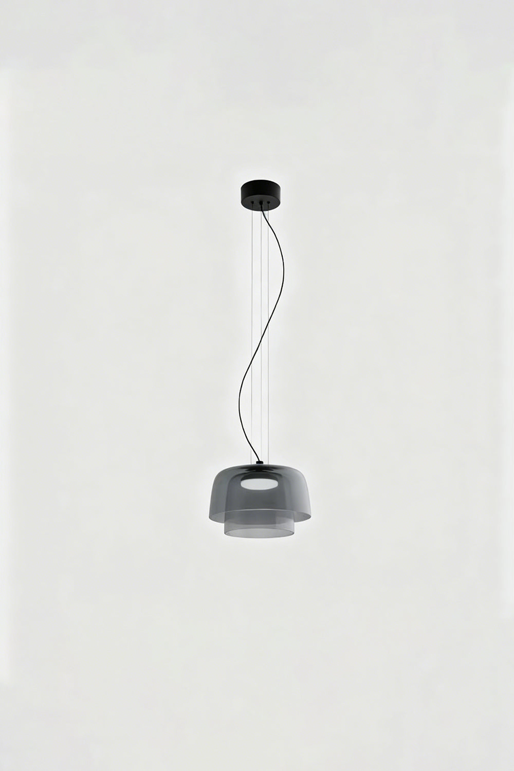 Stratum Layered Glass Pendant Light | Glass, Metal | Full view of the light sage  layered glass pendant variant | Isolated product shot | vexa lamps