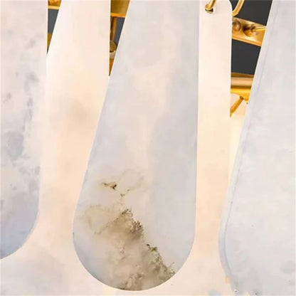 Alabaster Feathery Chandelier 21.7"D 31.5"D
