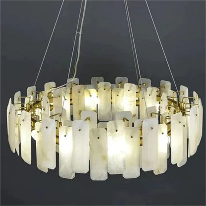 Alabaster Flakes Round Chandelier
