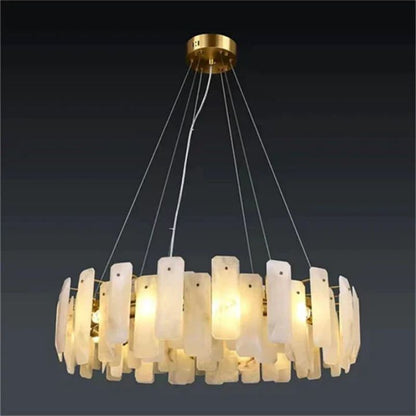 Alabaster Flakes Round Chandelier