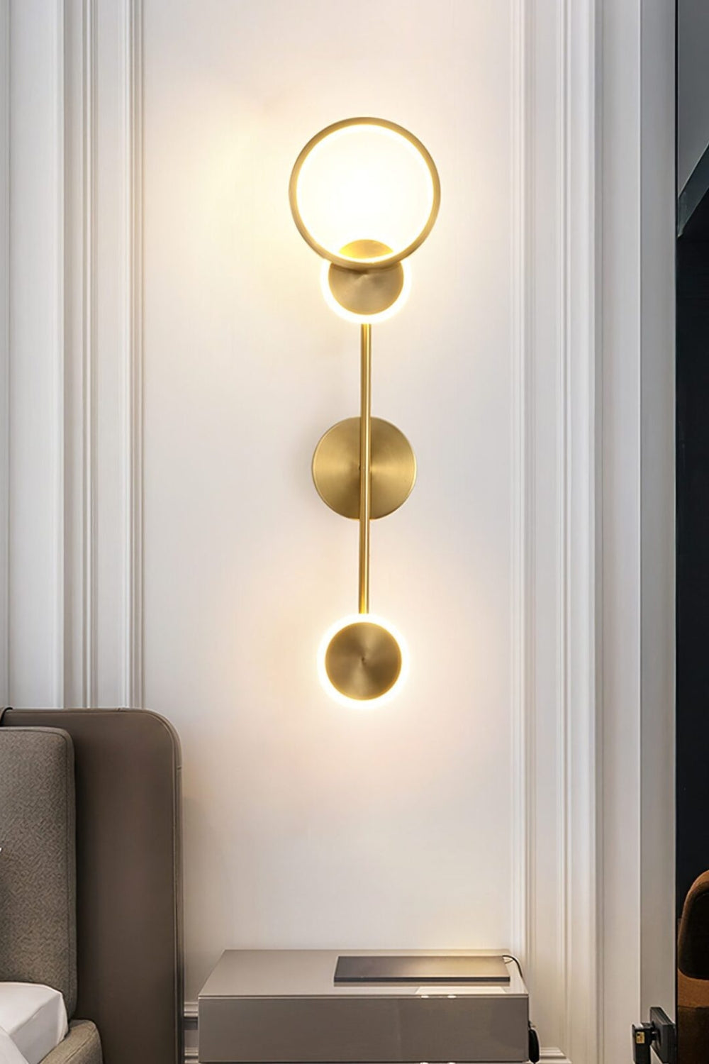 Brass Susan Trio Wall Lamp - view 9 | morylighting