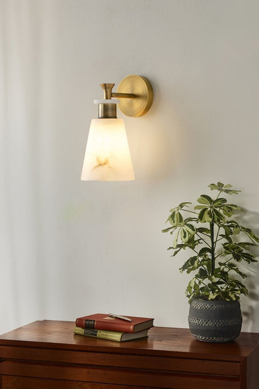 Tapered Alabaster Wall Sconce - view 2 | morylighting
