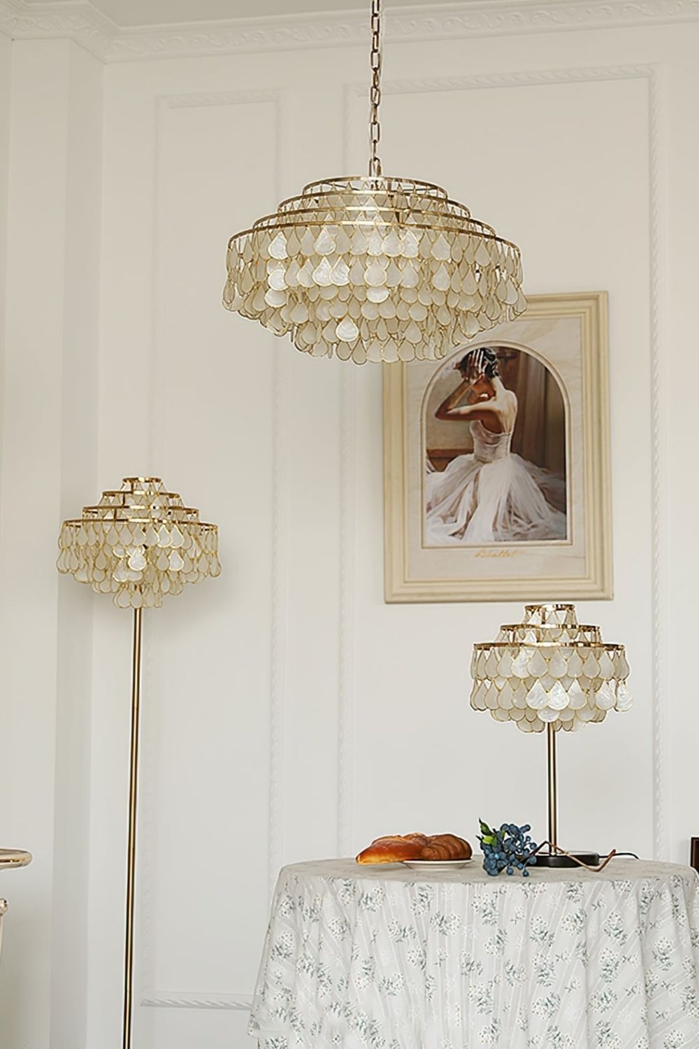 Teardrops Capiz Chandelier - view 6 | morylighting