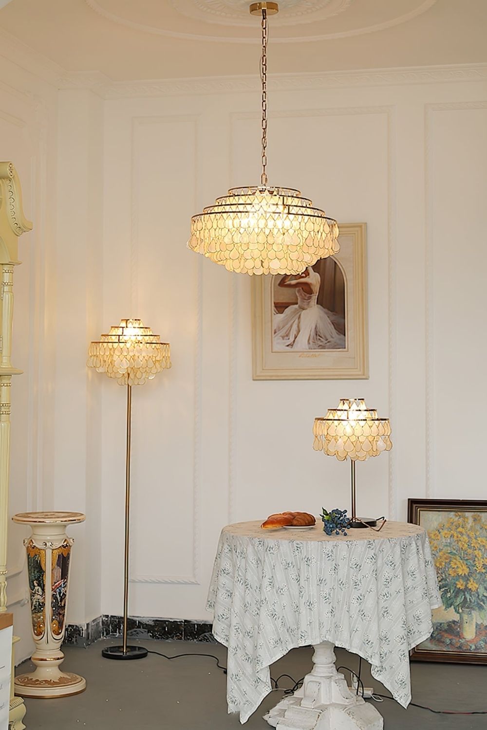 Teardrops Capiz Chandelier - view 11 | morylighting