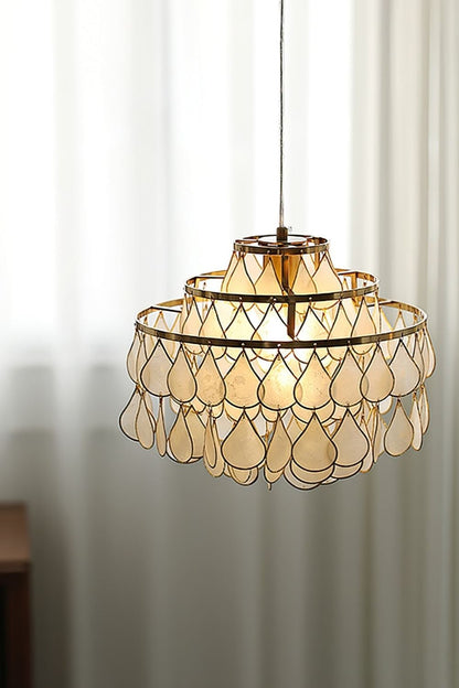 Teardrops Capiz Chandelier - view 7 | morylighting