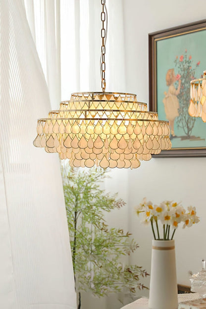 Teardrops Capiz Chandelier - view 2 | morylighting