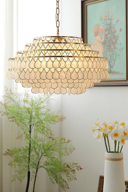 Teardrops Capiz Chandelier - view 9 | morylighting