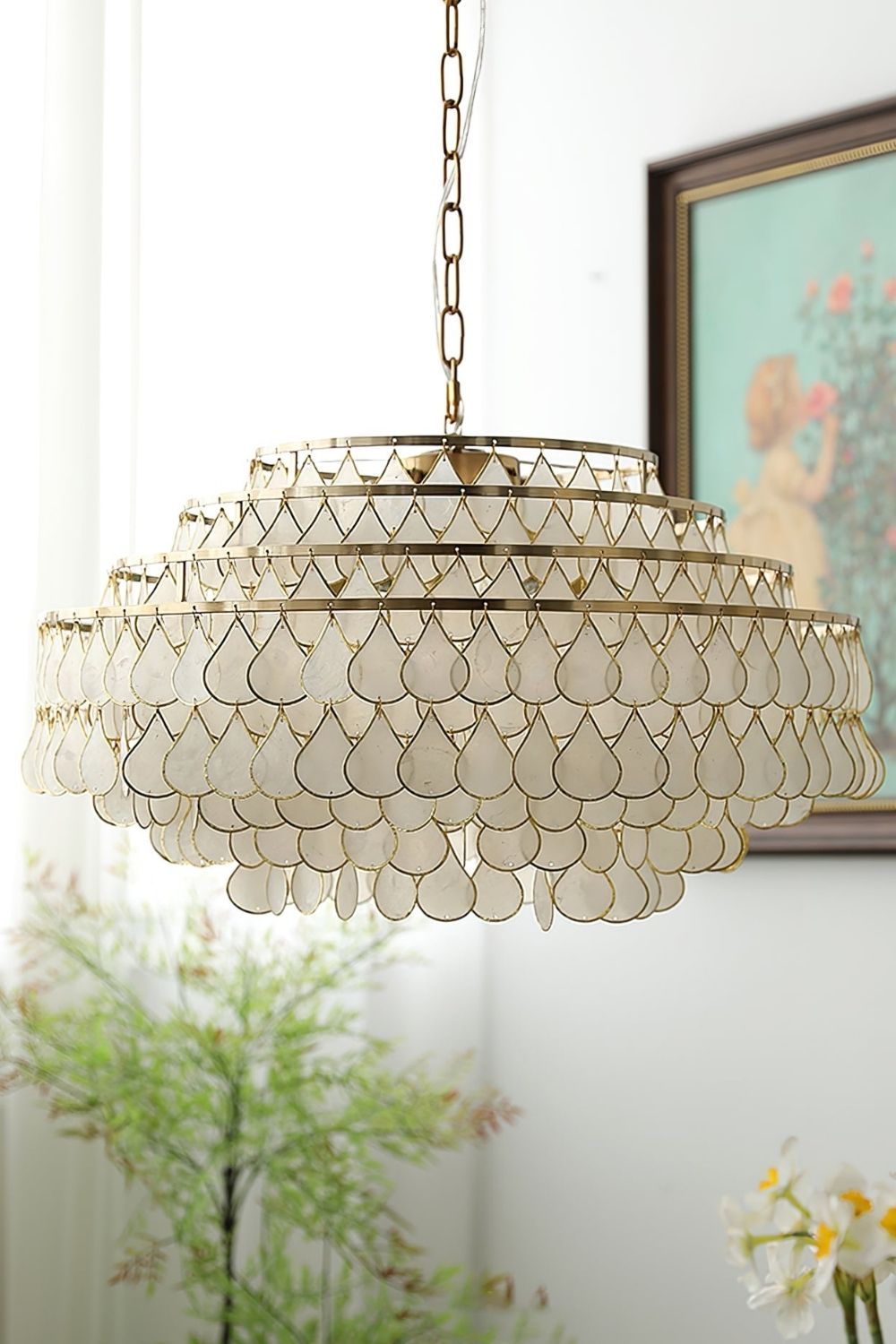 Teardrops Capiz Chandelier - view 20 | morylighting