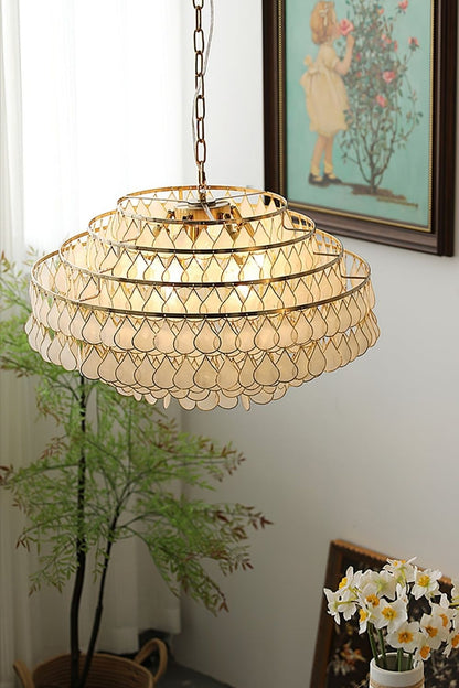 Teardrops Capiz Chandelier - view 5 | morylighting