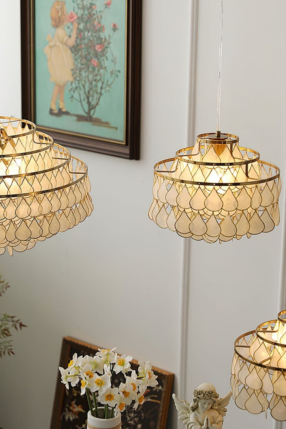Teardrops Capiz Chandelier - view 12 | morylighting