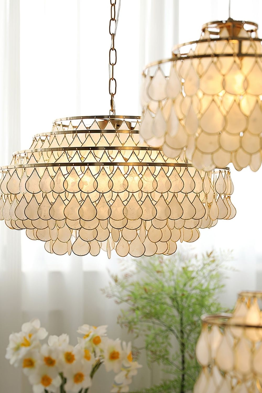 Teardrops Capiz Chandelier - view 13 | morylighting