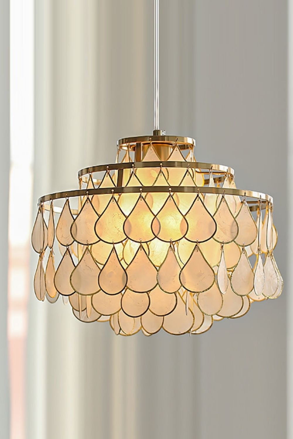 Teardrops Capiz Chandelier - view 14 | morylighting
