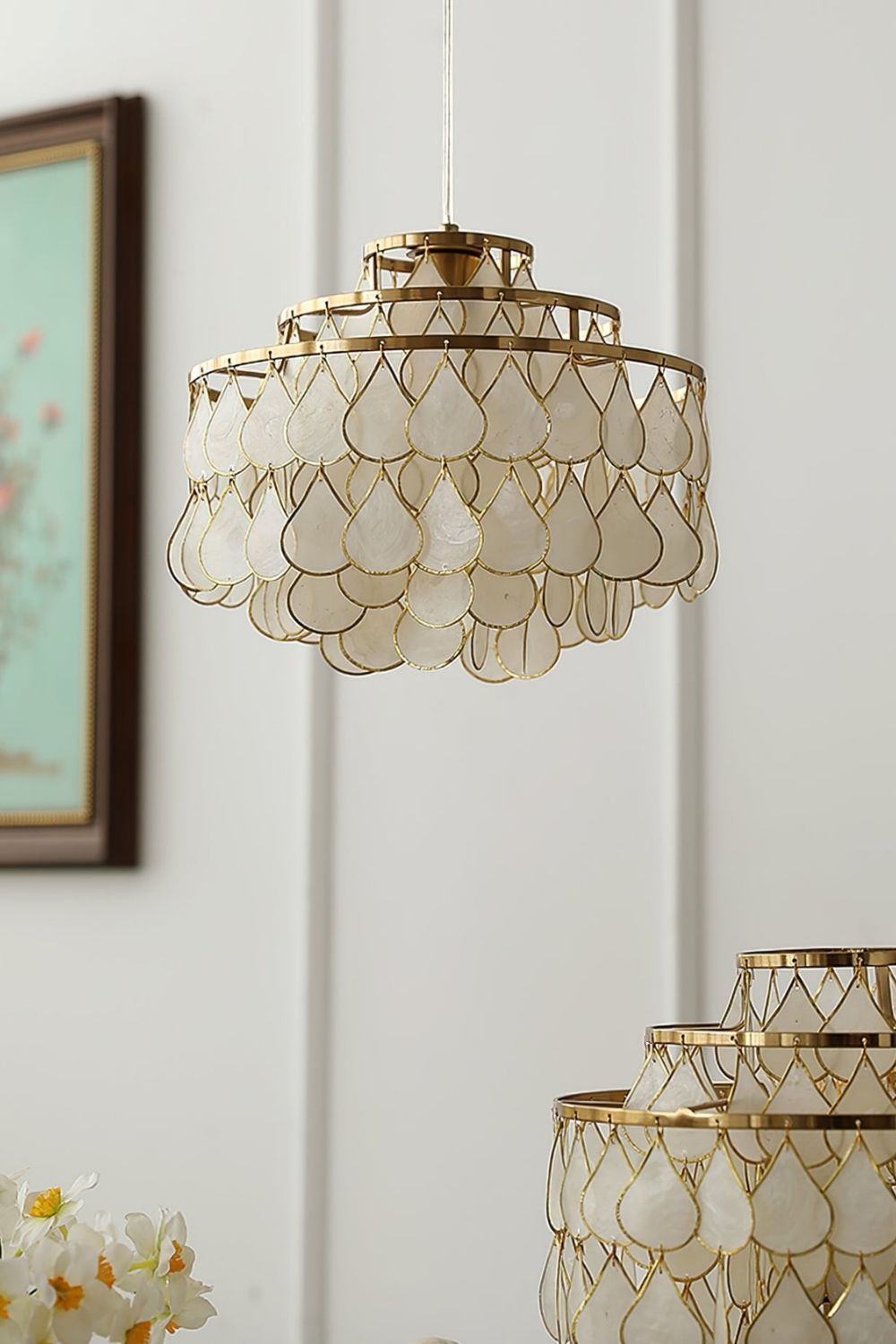 Teardrops Capiz Chandelier - view 15 | morylighting
