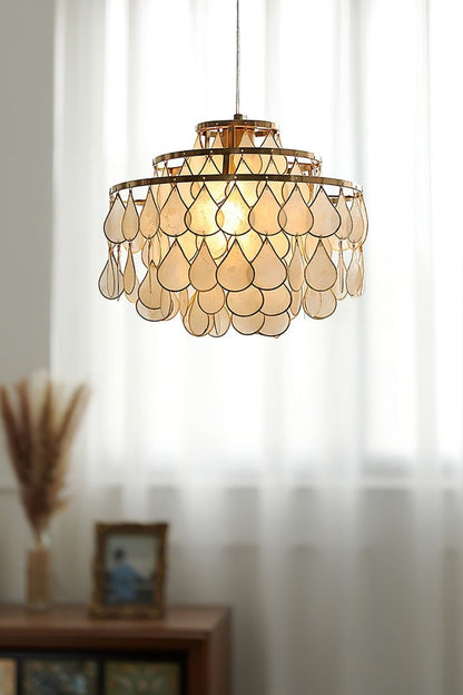 Teardrops Capiz Chandelier - view 3 | morylighting