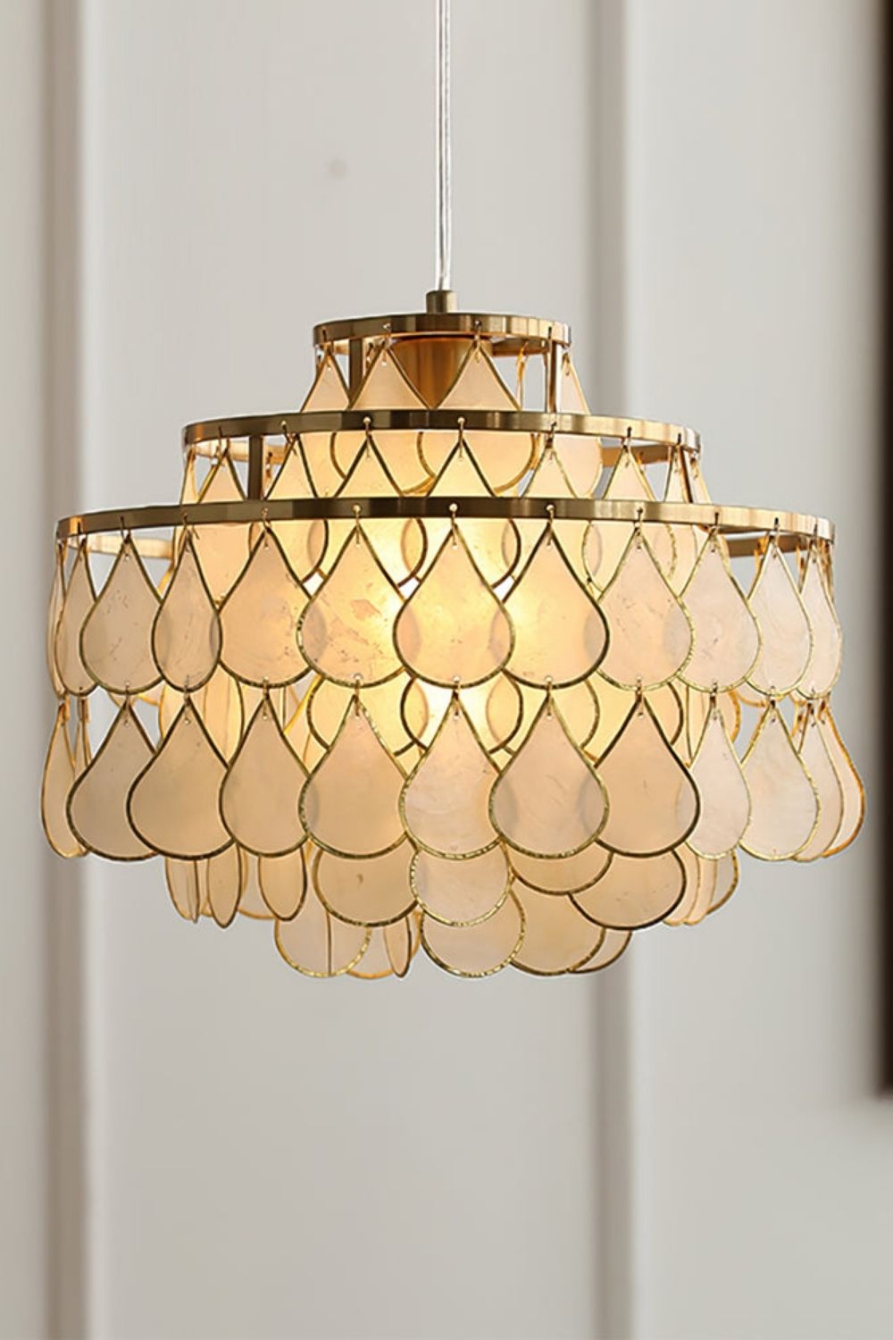 Teardrops Capiz Chandelier - view 16 | morylighting