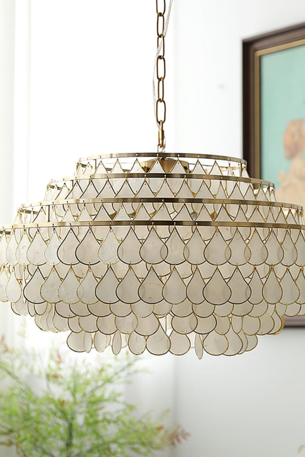 Teardrops Capiz Chandelier - view 21 | morylighting