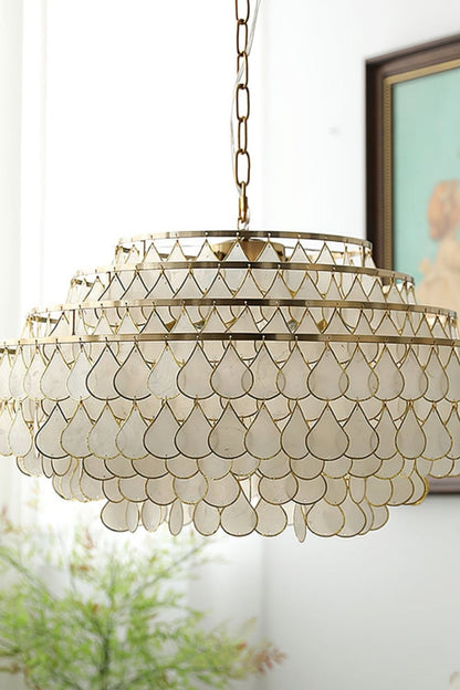 Teardrops Capiz Chandelier - view 21 | morylighting