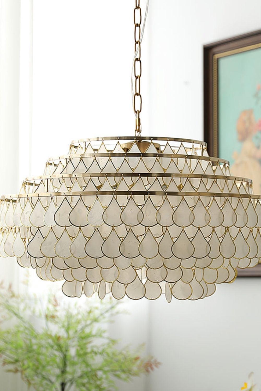 Teardrops Capiz Chandelier - view 22 | morylighting