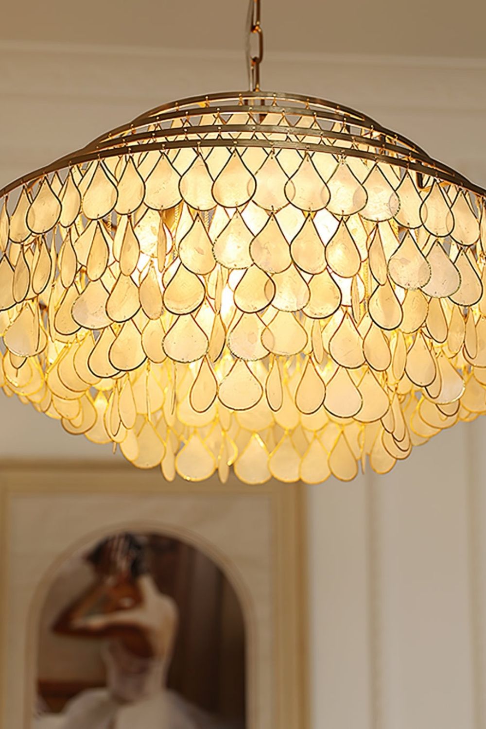 Teardrops Capiz Chandelier - view 24 | morylighting